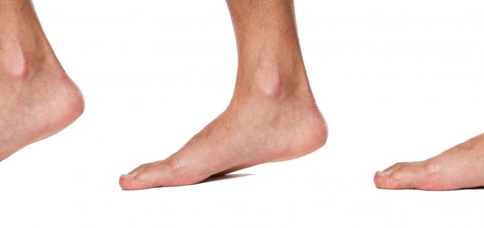 Bare foot walking sequence up close