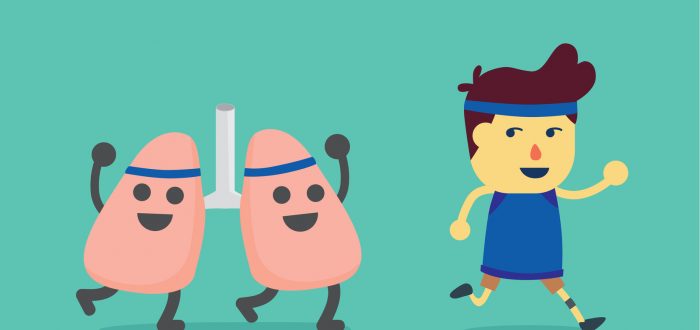 Lung run after healthy man. This illustration about when a man running like a lung get exercising.